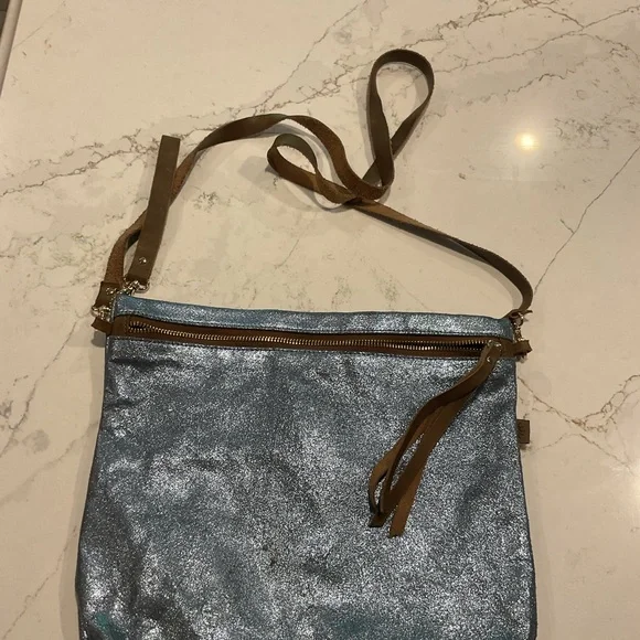 Head Regal Metallic Blue Crossbody Bag - Picture 1 of 5